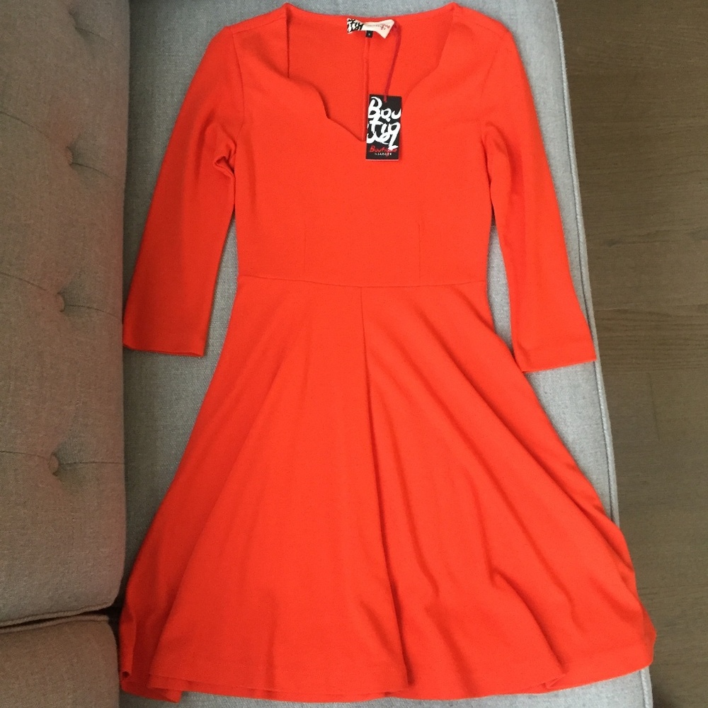 Poppy red flare dress Boutique by Jaeger